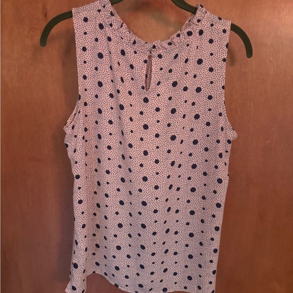 Talbots sleeveless blouse with ruffled neckline size M pink blue - Picture 4 of 4